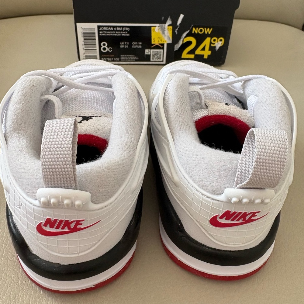 Nike Jordan Toddler White, Black & Red Casual Sneakers - Picture 4 of 6